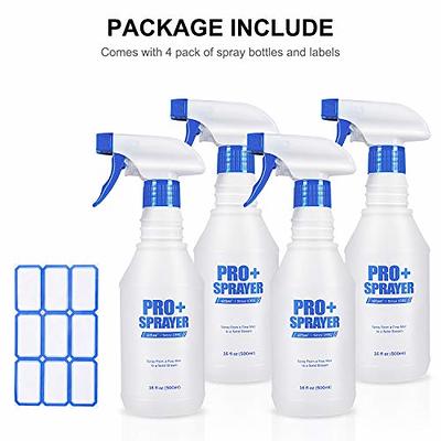 airbee Plastic Spray Bottles 4 Pack 16 Oz for Cleaning Solutions, Planting,  Pet, Bleach Spray, Vinegar, Professional Empty Spraying Bottle, Mist Water  Sprayer with Adjustable Nozzle & Measurements - Yahoo Shopping