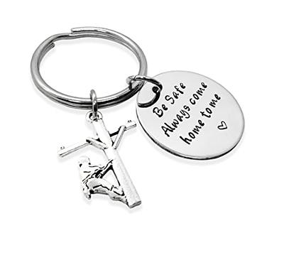 LIBOOI Drive Safe Keychain, Have Fun Be Safe Make Good Choices Stainless Steel Keychain Christmas Birthday Gifts