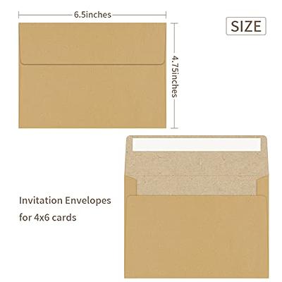 YINUOYOUJIA Kraft Envelopes, 50 pack A6 invitation envelopes, Brown  envelope 6.5 x 4.75Inches envelopes A6 envelope self seal for  invitation,baby shower,wedding, party,mailing (6.5 x 4.75Inches,kraft) -  Yahoo Shopping