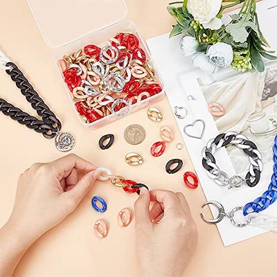 PH PandaHall 282pcs Curb Chains Bracelet Making Kit, Adjustable Summer Link  Bracelets Chunky Necklace Making Supplies Multi Color Acrylic Linking Rings  for DIY Crafts Beach Jewelry Making - Yahoo Shopping