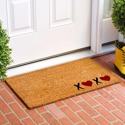 Mainstays Welcome Home Paw Coir Outdoor Doormat - Natural & Black - 18 x 30 in