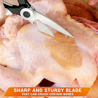 Kitchen Scissors Stainless Steel Multi Function Food Shears Ultra Sharp  Utility for Meat Fish Chicken Pizza Salad BBQ, Heavy Duty