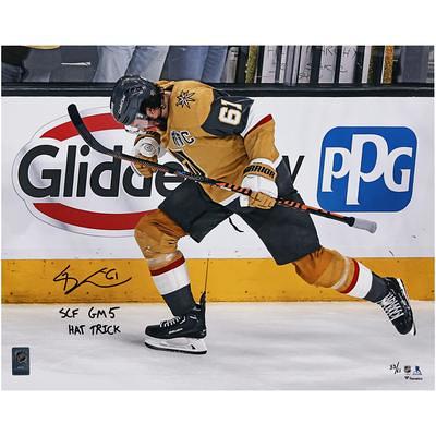 Jonathan Marchessault Vegas Golden Knights Autographed White Adidas Authentic Jersey with Multiple Inscriptions and 2023 Stanley Cup Final Patch 