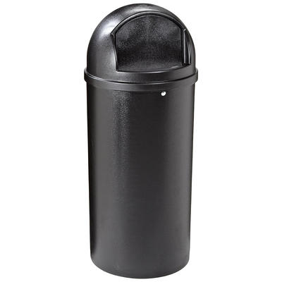 Rubbermaid Commercial Products Ranger Outdoor Trash Can with Lid and Doors,  45-Gallon, Black Plastic, Outdoor Garbage Can/Wastebasket for  Parks/Shopping Malls/Festivals/Stadiums - Yahoo Shopping