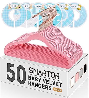 Smartor Velvet Hangers 50 Pack, Black Felt Hangers Non Slip with