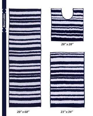 20 x 60 Griffie Collection Graphite 100% Polyester Rectangle Bath Rug - Better Trends