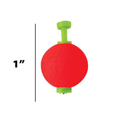 1.25 Inch Fishing Bobbers, Plastic Push Button Round Fishing Float, Red and  White 50 Pack 