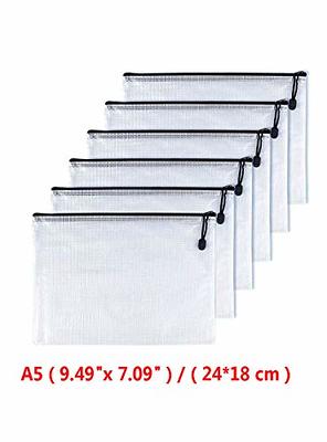 EOOUT 16pcs Mesh Zipper Pouch Document Bag Zip File Folders Letter Size/A4 Size for Office Supplies Travel Storage Bags 8 Colors