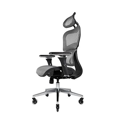 Maykoosh White Flip-Top Ergonomic Mesh Drafting Swivel Desk Chair Lumbar Support, Height Adjustable with Foot Ring