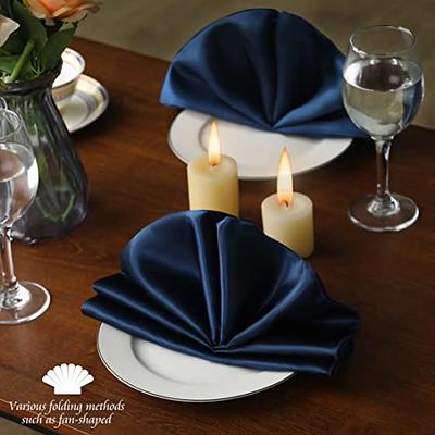 with Hemmed Edges for Wedding Party Satin Cloth Napkins Dinner Table Napkins