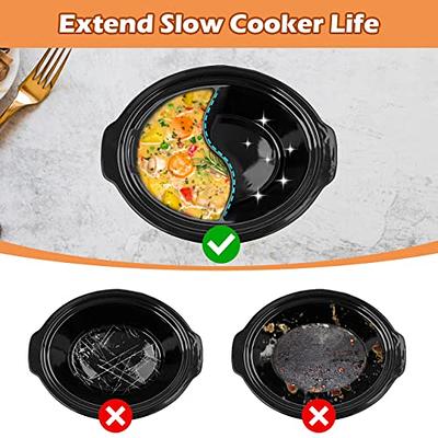 FROVEN Slow Cooker Divider 4 qt Compatible Silicone Crock Pot Liner Oval Shape, Reusable Slow Cooker Liners, Leakproof & Dish