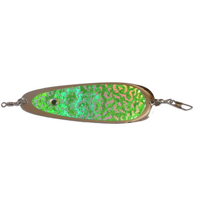 Kokanee Dodger: uv “Flo Green”/Brass