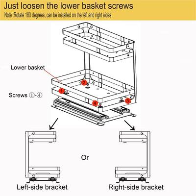 G-TING Under Sink Organizer 2 Tier, L Shaped Sliding Cabinet Basket  Organizer, Slide Out Under Cabinet Storage, Multi-Purpose Pull Out Cabinet