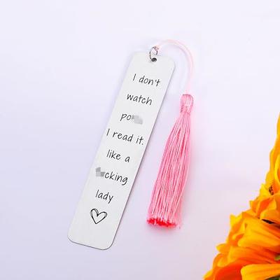 Bookmarks Card w/ Tassels Bookworms Reading Present Book Club Women Book  Lover