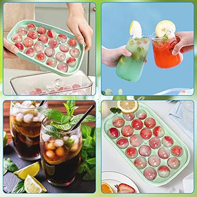 Ice Cube Tray, Easy Release Ice Tray BPA Free, 4 Pack 14-Ice Cube Tray with  Lid, Stackable Silicone Ice Cube Mold, Suitable for Frozen Drinks, Coffee