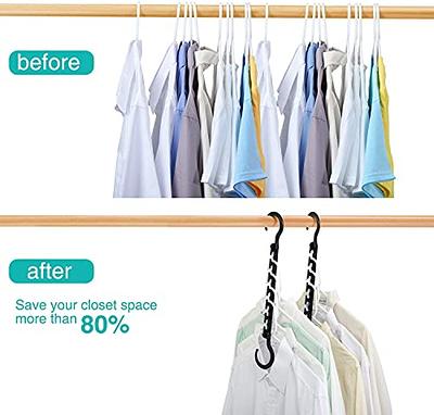 10 Pack Magic Hangers Space Saving Wardrobe Clothing Hanger Organizer for  Heavy Clothes Multi-Hole Sturdy Plastic Smart Space Saver Hangers for Closet  Clothes Storage 