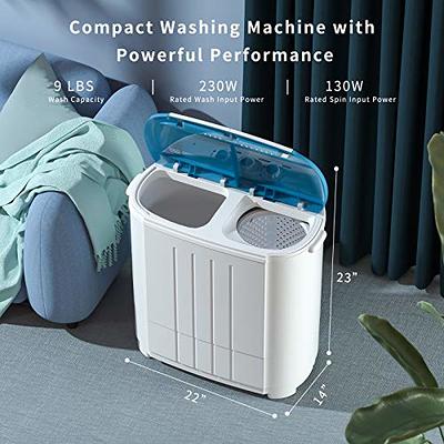 Portable Washing machine 20Lbs Capacity Mini Washer and Dryer Combo Compact  Twin Tub Laundry Washer(12Lbs) & Spinner(8Lbs) Built-in Gravity Drain,Low