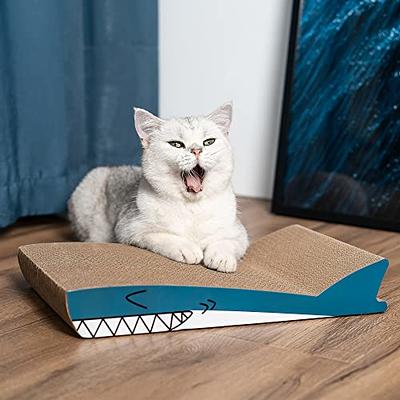 Coching Cat Scratcher Cardboard Cat Scratch Pad with Premium Scratch  Textures Design Durable Cat Scratching Pad Reversible Medium-White