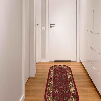 Sweet Home Stores Non-Slip Rubberback Modern Solid 2x5 Indoor Runner Rug, 20 inch x 59 inch, Red