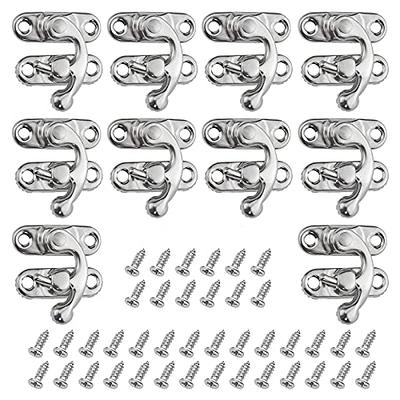 Antique Right Latch Hook Hasp Horn Hook Lock Silver Tone Wood Jewelry Box  Latches Swing Lock Clasp with Screws(10Set Silver Right Hook) - Yahoo  Shopping