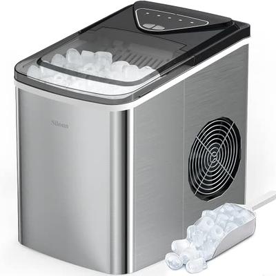 Ice Makers Countertop - Silonn Portable Ice Maker Machine for Countertop,  Make 26 lbs Ice in 24 hrs, 2 Sizes of Bullet-Shaped Ice with Ice Scoop and  Basket, Red - Yahoo Shopping