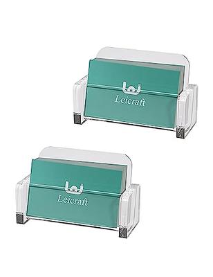 Leicraft Acrylic Business Card Holder for Desk,Card Organizers and