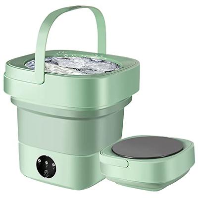 Portable Washing Machine, Mini Folding Washer and Dryer Combo,with Small  Foldable Drain Basket for Underwear, Socks, Baby Clothes, Travel, Camping