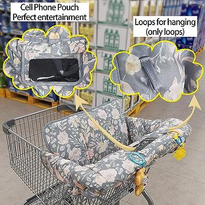 Shopping Cart Cover for Baby, 2 in 1 High Chair Cover for Restaurant seat &  Grocery Cart Cover for Babies, Thick Padded with Clear Phone Pouch, Machine  Washable, Leaves - Yahoo Shopping