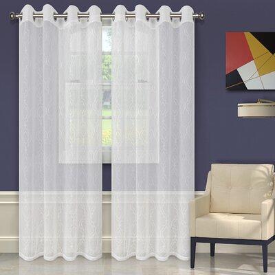 Liebert Solid Semi-Sheer Tab Top Single Curtain Panel