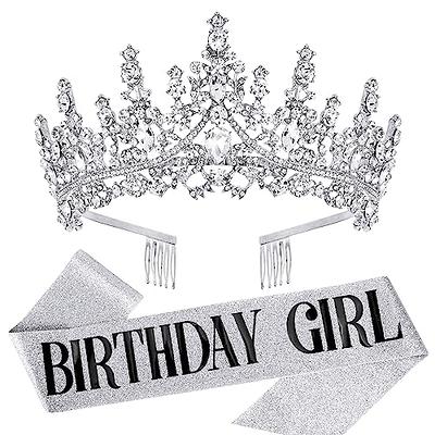Birthday Girl Party Accessories Tiara Sash (Silver Tiara)