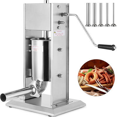 Dyna-Living Manual Meat Grinder Stainless Steel Hand Crank Meat Grinder  Sausage Stuffer Filler Beef Grinder Hand Meat Processor Grinding Machine  for