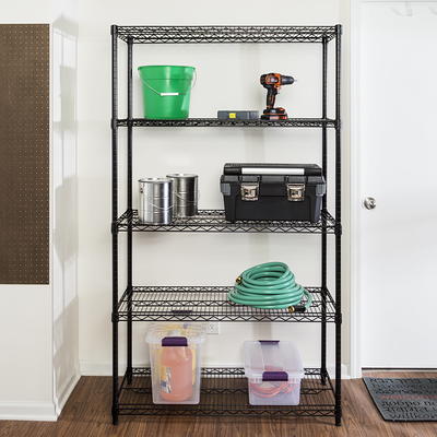 Honey Can Do 3-Tier Tubular Metal Shelf, Olive and White