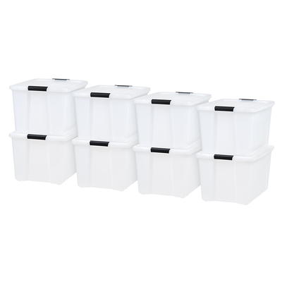 Hefty Small 1.625-Gallons (6.5-Quart) Clear Base with White Lid Tote with  Latching Lid in the Plastic Storage Containers department at