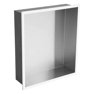 AKDY 12 in. W x 24 in. H x 4 in. D Stainless Steel Double Shelf Bathroom  Shower Wall Niche in Brushed Stainless Steel SN004-1 - The Home Depot