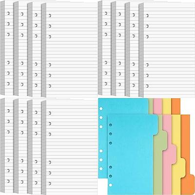 A7 Planner Refill,Mini Binder Refills,6 hole/100gsm Thick Paper/4.84 x 3.23'', Harphia(Line)