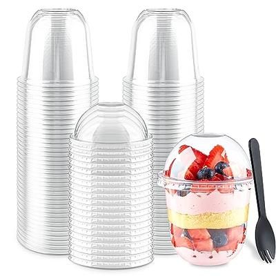 Jnnzzggu 50 Pack 9 oz Clear Plastic Dessert Cups with Dome Lids,No Hole  Disposable Snack Bowls for Pudding,Parfait,Fruits,Ice Cream,Cake - Yahoo  Shopping