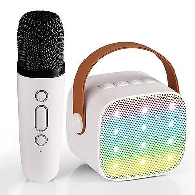  TONOR Mini Karaoke Machine with 2 Wireless Microphones,  Portable Bluetooth Speaker for Kids Adults with Colorful LED Lights, Toy  Gifts for Toddler Girls and Boys Age 4 5 6 7 8