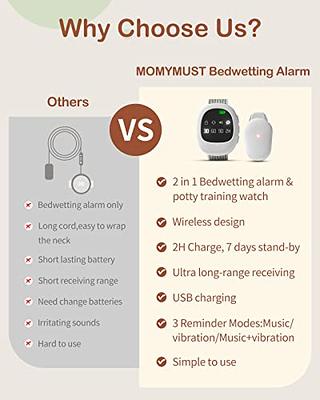 40M Wireless Bedwetting Alarm Potty Training Sensor Enuresis Bedwetting  Alarm with Wristband for Kids Elder Care