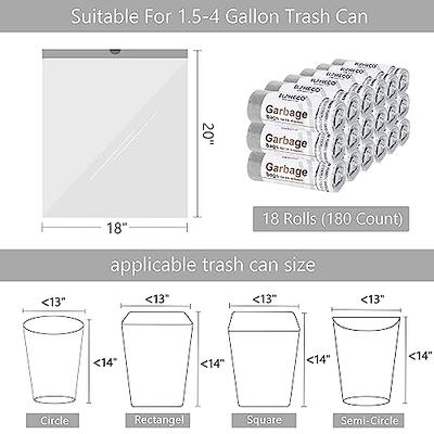 180-Count 4 Gallon Garbage Bags, Drawstring Small Trash Bags for
