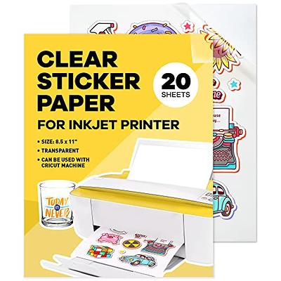 90% Clear Sticker Paper for Inkjet Printer (20 Sheets