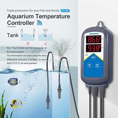 Inkbird ITC-306A WiFi Temperature Controller, Wi-Fi Aquarium Thermostat  Heater Controller 120V~1200W Temperature Control with Two Probes only for  Heater Aquarium Breeding Reptiles Hatching. - Yahoo Shopping