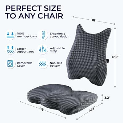 WAOAW Seat Cushion for Office Chair Memory Foam Car Black for sale online