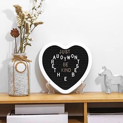 G GAMIT Heart-Shaped Felt Letter Board Message Sign,10x10 inches