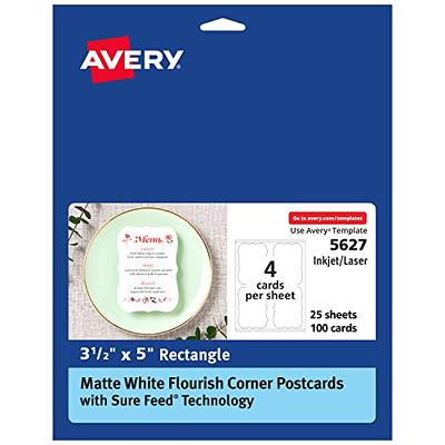 Avery Printable Postcards With Sure Feed Technology 4 x 6 White 100 Blank  Postcards - Office Depot