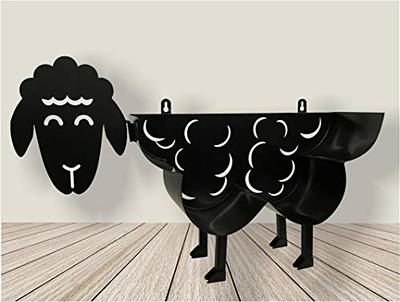Funny Sheep Toilet Holder Paper Storage,Animals Storage Paper Holders for  Bathroom,Freestanding Metal Animal Toilet Paper Storage Home Decor,Black