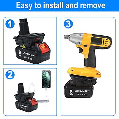 DCA1820 USB Adapter Replacement For Dewalt 18V-20V Lithium Battery Convert  To For Dewalt 18V NiCad