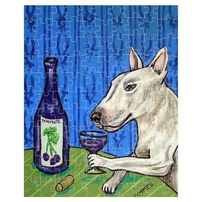 Brindle & White Pit Bull Terrier Cute Staffordshire Pitbull Art Jigsaw  Puzzle