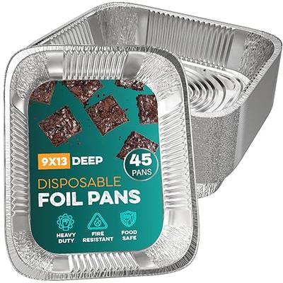 Aluminum Pan 9x13 Disposable Aluminum Foil Tray Heavy Duty Baking Tray,  Half Size Deep Steam Table Tray - Tin Foil Pot Is Ideal for Cooking,  Baking, Heating, Storage, 