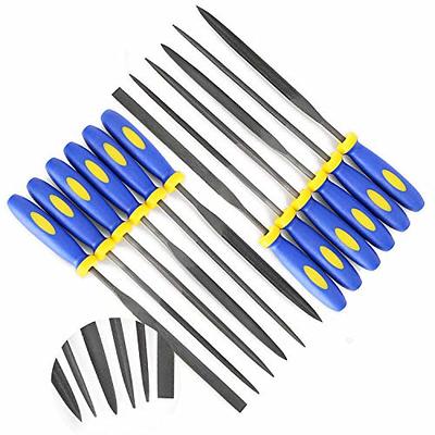 Wood Rasp 2 Packs with Premium Grade High Carbon Hand File and Round Rasp,  Half Round Flat & Needle Files. Best Wood Rasp Set for Sharping Wood and