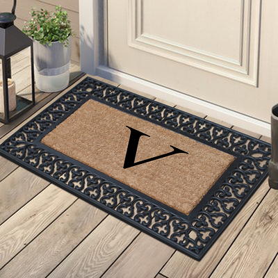 A1HC Rubber and Coir Heavy Duty, Doormat, 30 X 60 Black/Beige